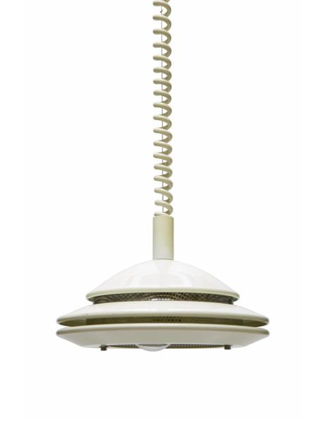 white hanging lamp, adjustable in height, 1960s