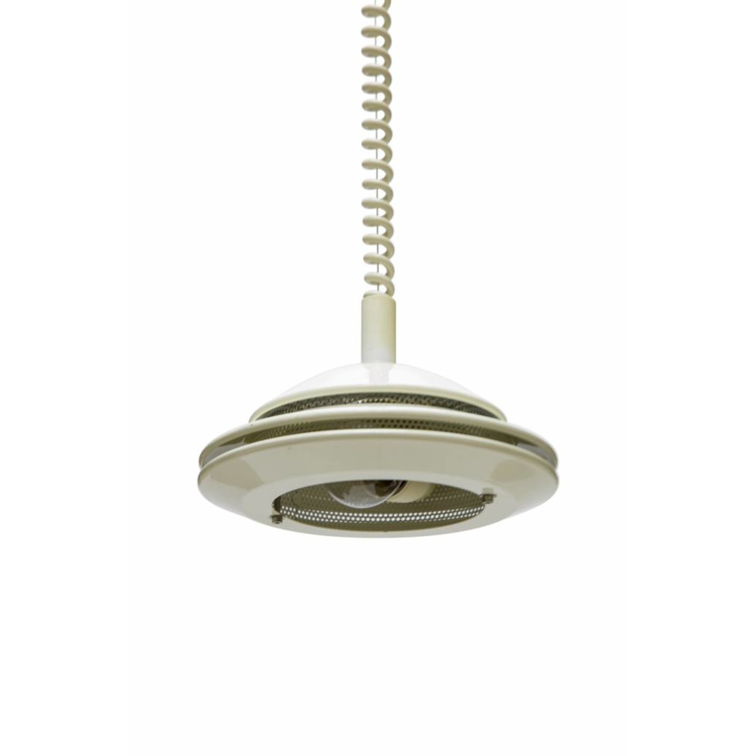 Witte hanglamp de stijl van Hala, in verstelbaar, jaren 60 -