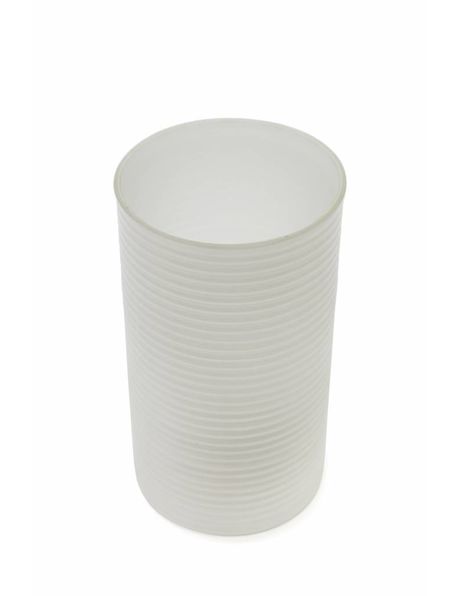 Cylindrical glass lampshade with rib