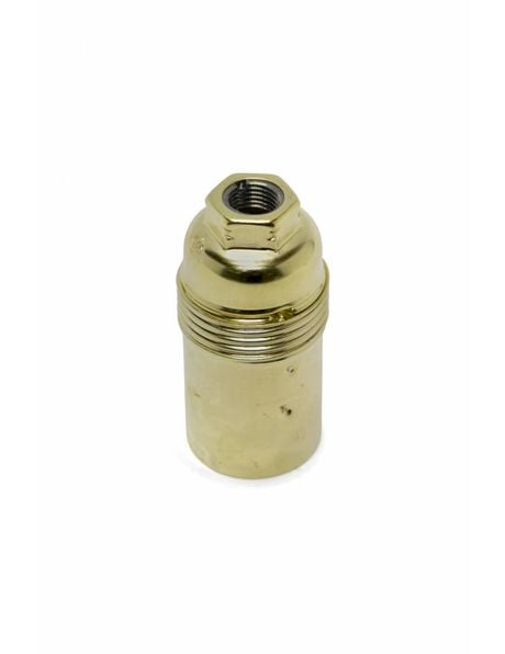 Brass colour lamp socket, metal, E14