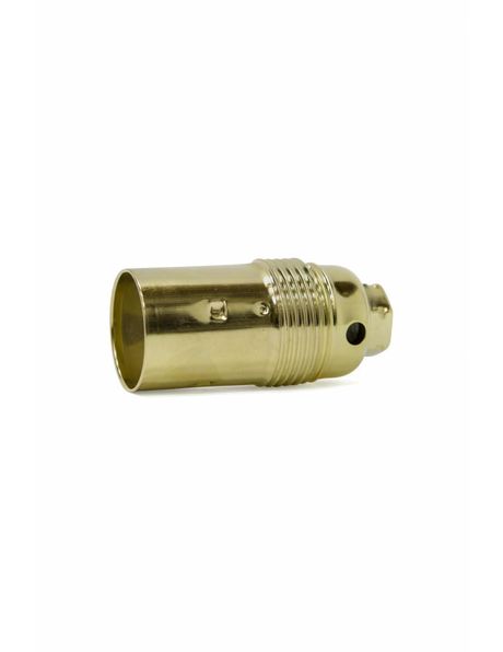 Brass colour lamp socket, metal, E14