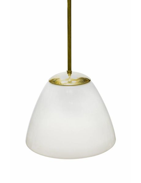 Industrial pendant lamp in the colours white and gold, 1940s