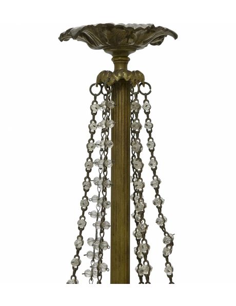Pocket chandelier in crystal and copper with 3 arms, 1930s