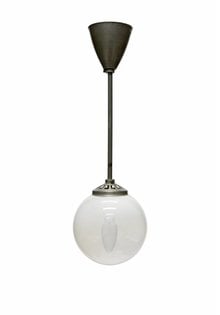 Small Industrial Pendant Lamp, Shade Glass