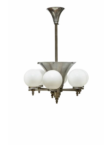 Stylish Art Deco pendant lamp, with 7 light points, 1930s