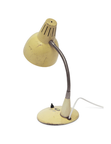 Industrial desk lamp, cream-coloured, 1950s