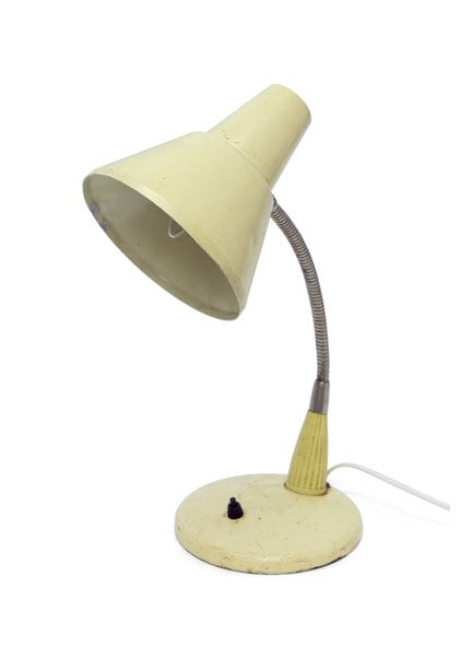 Desk Lamp, Industrial, Cream Coloured