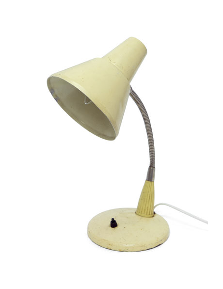Industriele bureaulamp, cremekleurig, ca. 1950