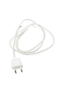 Lamp Wire with Plug and Switch, White, 200 cm