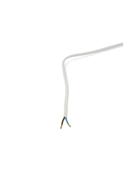 Wit lampsnoer met knippertje en stekker, 200 cm