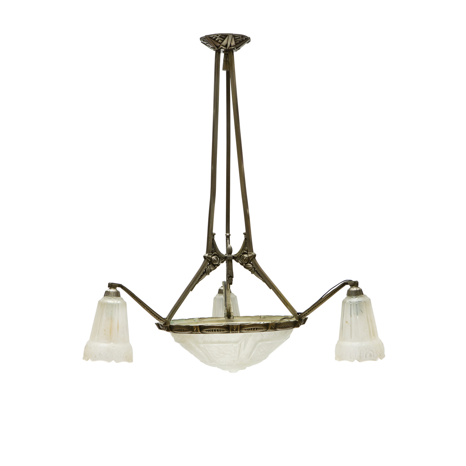 Spiksplinternieuw Art deco Hanglamp, Jaren 30, Maynadier, Frankrijk - Lamplord KM-49