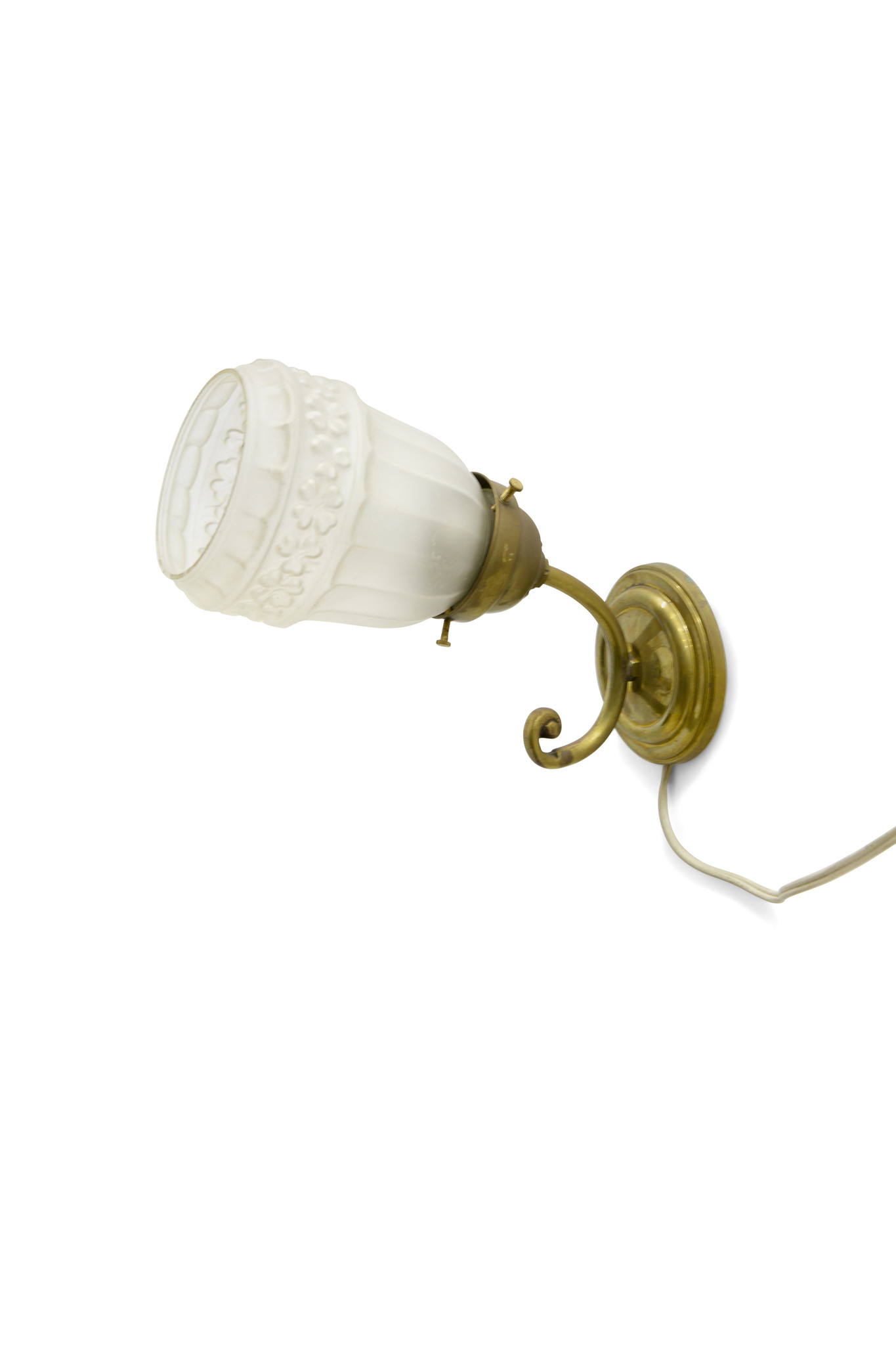 Jaren 30 Wandlamp, Goudkleurig Koper Matglas - Lamplord