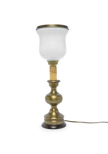 Brocante Table Lamp, White Glass Shade