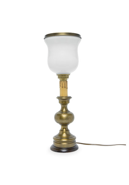 Brocante Table Lamp, White Glass Shade