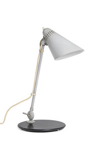 Industriële Bureaulamp, Licht Grijs Metaal, jaren 50