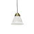 Classic hanging lamp, white glass chalice on cord