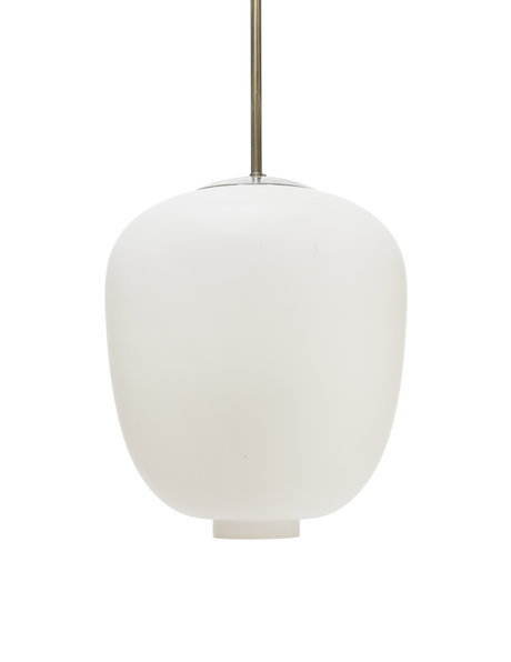 Vintage design hanging lamp, Swedish, white glass, 1950s