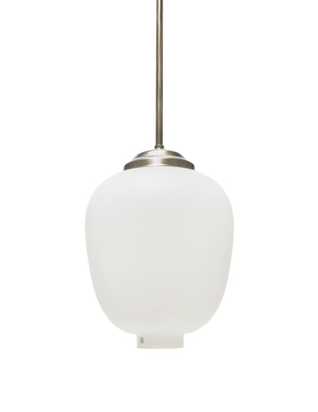 Vintage hanging lamp, Swedish, white glass shade, 1950s