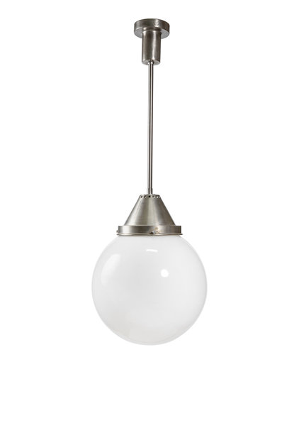 Style Pendant Lamp, White Sphere on Pendulum, 30s