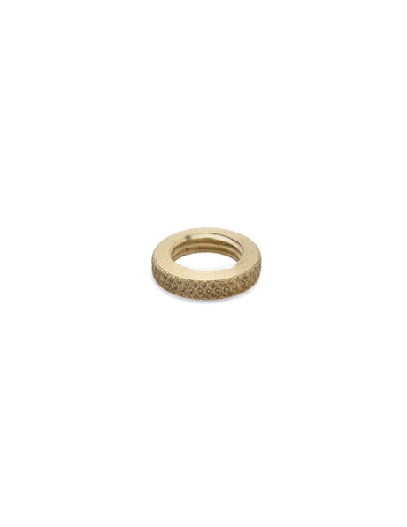 Nut, round with serrated edge, brass, M10x1 thread