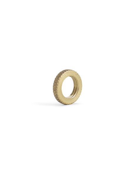 Nut, round with serrated edge, brass, M10x1 thread