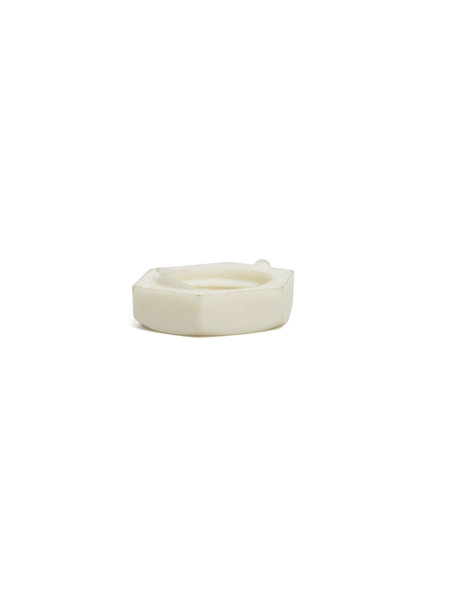 Nut, white plastic, M10 x 1