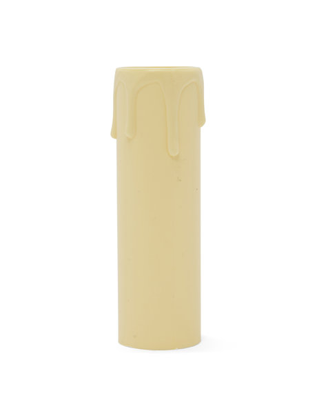 Candle Socket Cover, 8.5 cm / 3.35 inch length, 2,4 cm / 0.94 inch internal diameter, light cream, with drops