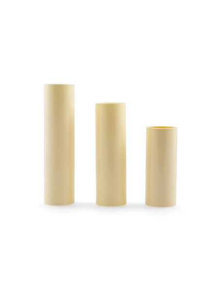 Cream coloured candle sleeve without drops for small fitting