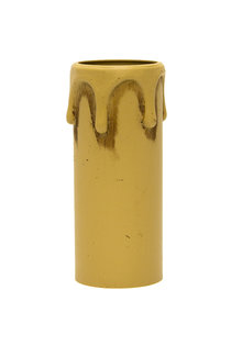 Candle, cream colored with drips 7x2.7 cm