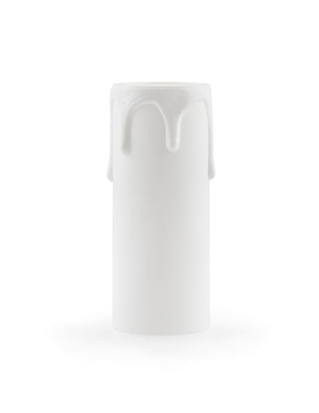 Candle Socket Cover (Sleeve) for Small Fitting (E14), White with Drops, 6.5x2.4 cm / 2.55x0.95 inch