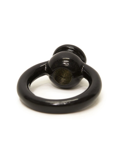 Hanging loop, black coated metal, internal screw thread M10x1