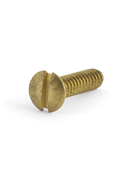 Brass Bolt, 1.7 cm / 0.67 inch, Slightly Rounded Head with Slot, M4