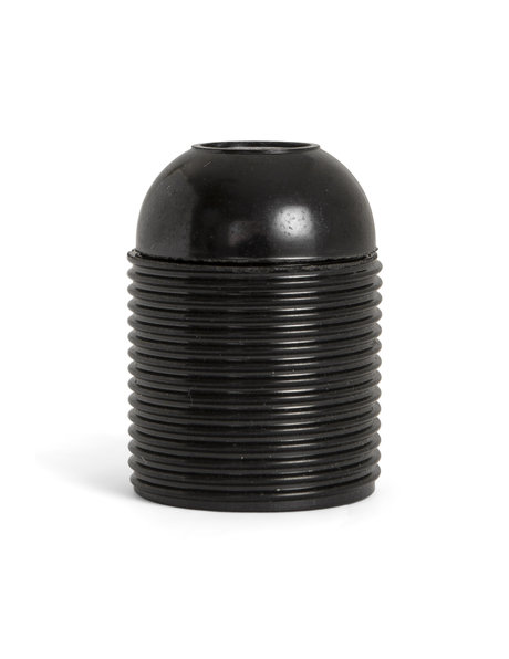 Lamp Socket, E27 fitting, black plastic, with screw thread