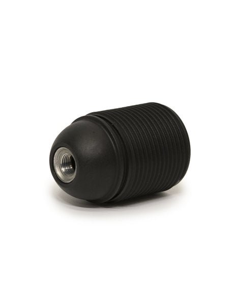 Lamp Socket, E27 fitting, black plastic, with screw thread