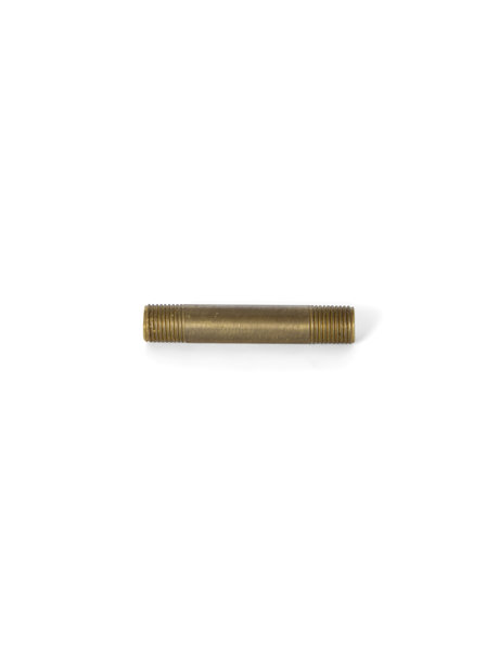 Brown brass tube (pipe), height: 5.0 cm ( =2.0 inch), diameter: 1.0 cm (= 0.4 inch), screw thread x 1