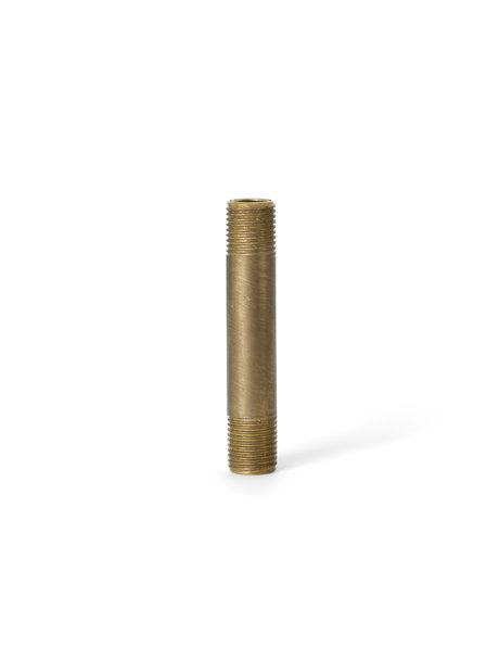 Brown brass tube (pipe), height: 5.0 cm ( =2.0 inch), diameter: 1.0 cm (= 0.4 inch), screw thread x 1