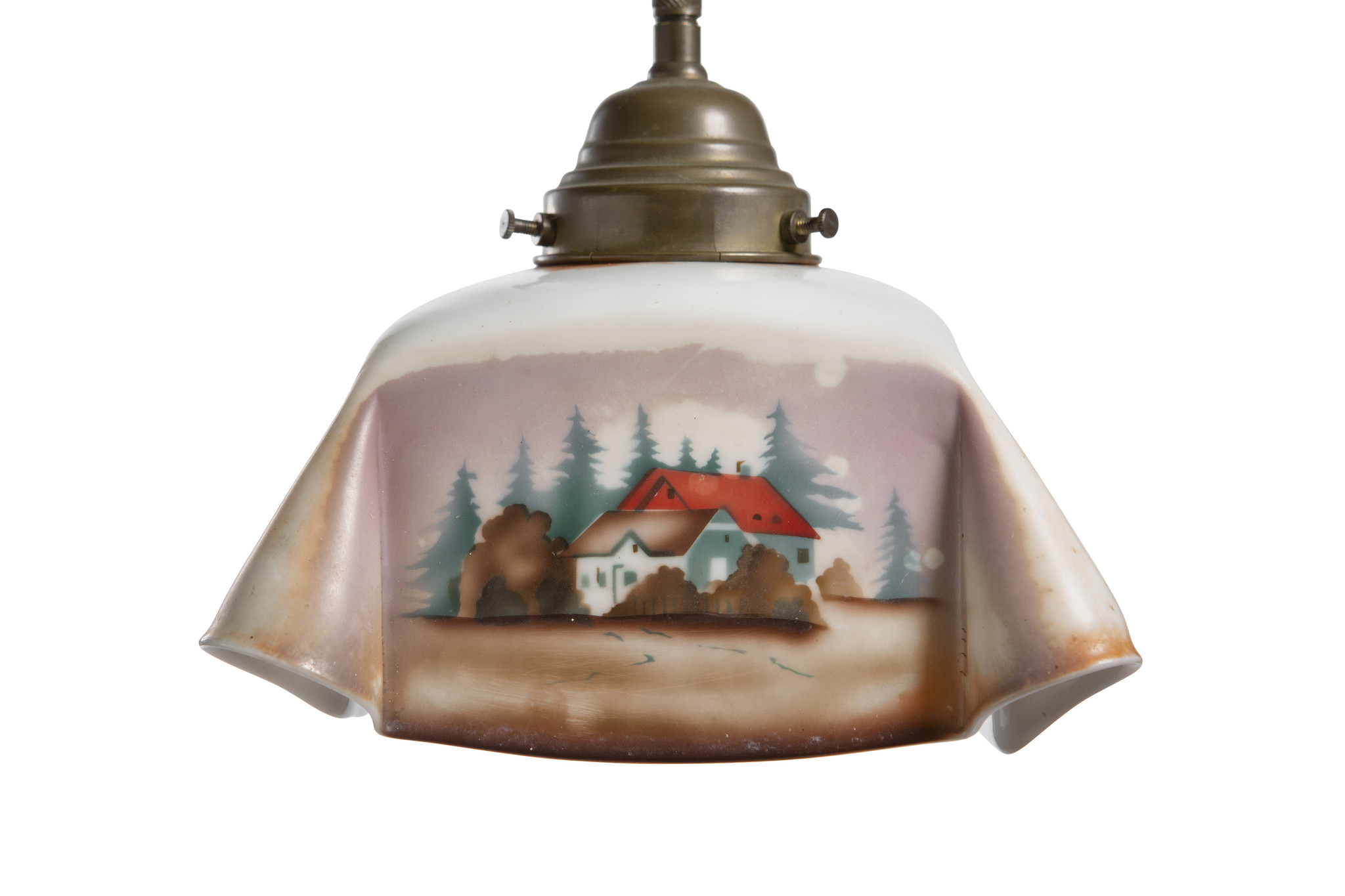Kitchen lamp, decoratively painted landscape, ca 1930 - Lamplord ...