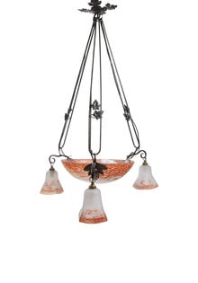 French hanging lamp, Signature Bauer