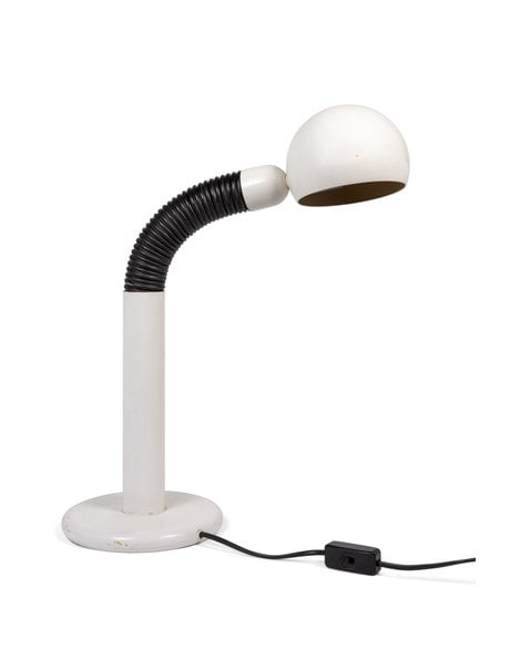 White desk lamp with bendable arm, ca.1960