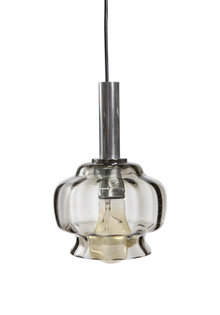 Raak Design Pendant Lamp, Smoked Glass, 1950s