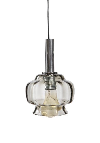 Pendant Lamp, Smoked Glass, 1950s