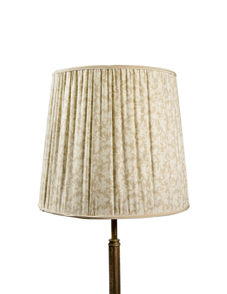 Standing shaded lamp, 165 cm (65.0 inch) high, fabric lampshade, circa 1940