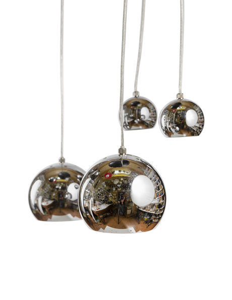 Hanging lamp, chrome-colored cascade