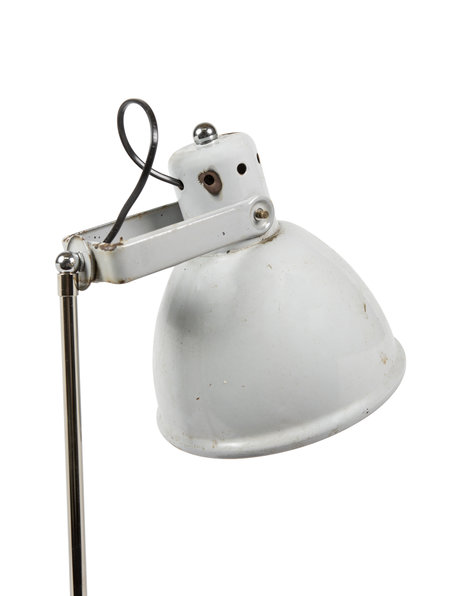 Vintage bureaulamp met grijze kap
