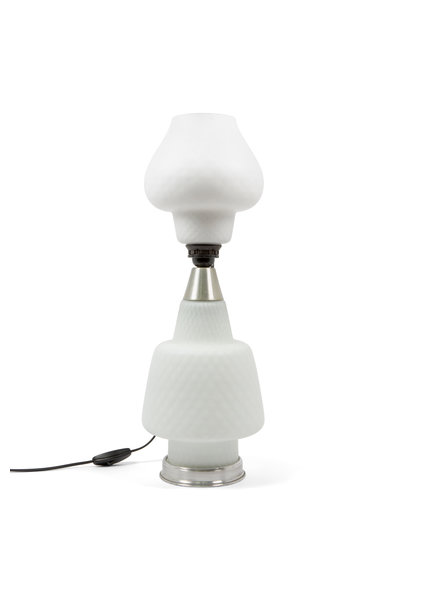 White Table Lamp with 2 Light Points