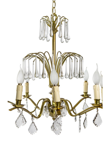 Antique chandelier, crystal glass drops