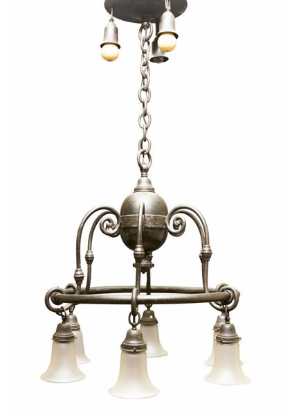 Large Pendant Lamp, 1920s, Nine Points of Light