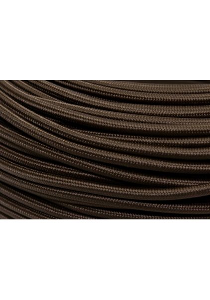 Stoffen Snoer, Donker Bruine Kleur, 2 aderig