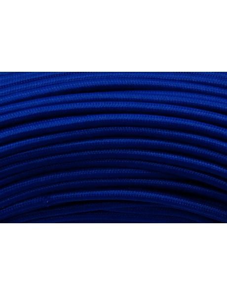 Blue electricity cord, textile cover, round model, 2 core