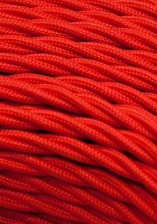 Strijkijzersnoer, rood, gevlochten, 3 aderig